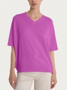 Ragno Maglia con scollo a V in CrÃªpe Lurex - Cattleya Orchid