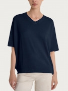 Ragno Maglia con scollo a V in CrÃªpe Lurex â Bleu