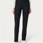 Pantalone dritto con tasche in Eco Techno Fleece  Nero