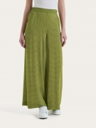 Ragno Pantalone a palazzo con tasche e hexagon pattern in Ecoseta - Fant. Sphagnum