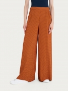 Ragno Pantalone a palazzo con tasche e hexagon pattern in Ecoseta - Fant. Red Ochre